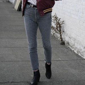 Agolde High-Rise Grey Skinny Jeans